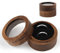 Neerow Ringbox Holz, 5 x 5 x 3,3 cm Ringbox Hochzeit, Massive Walnuss Ringschatulle, Samt Ring Box mit 2 Slots, Runde Ringschachtel für Vorschlag, Verlobung, Hochzeit Valentinstag Tägliche Lagerung