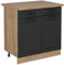 Vicco Küchenunterschrank R-Line, Schubladenschrank für die Küche, Anthrazit Landhaus, 80 cm, AP Eiche