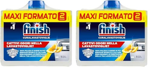 Finish Curalavastoviglie, Additivo Lavastoviglie, 2 Prodotti da 250 ml, Limone. Rimborso di 2€, ovvero sia 1€ per ogni prodotto con il bollino acquistato (Confezione da 2)