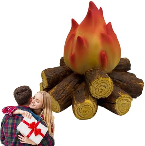 Flame Lamp - LED Artificial Flame, Charcoal Style | Remote Control Faux Fireplace Insert with Realistic Flickering Lights, Outdoor Safe Faux Fireplace Logs Cozy Ambiance, Mantel Decoration, Home