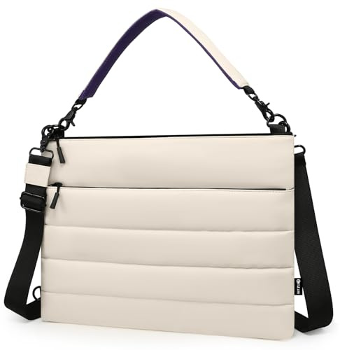 HYZUO 15-16 Inch Laptop Sleeve Bag for MacBook Pro 16 M5-M1 A3428 A3429, MacBook Pro/Air 15, 15 15.6 Dell/HP/Lenovo/Asus/Acer/Samsung, Women Shoulder Bags Case Work Daily Handbag, Beige