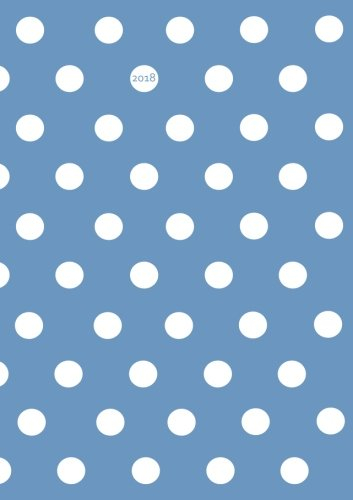 Kalender 2018 - DIN A5 - Pünktchen Dot Punkt ... nordisch grau blau mit weißen Punkten: Wochenkalender - DIN A5 - Eine Woche pro Doppelseite