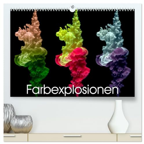 Farbexplosionen (hochwertiger Premium Wandkalender 2025 DIN A2 quer), Kunstdruck in Hochglanz