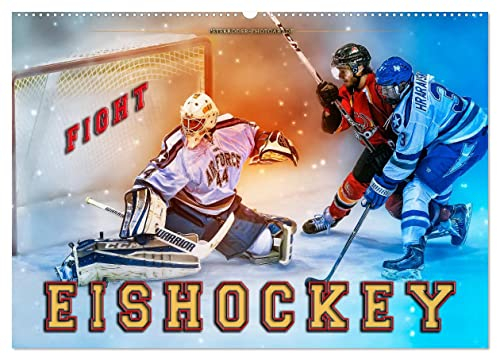 Eishockey - Fight (Wandkalender 2025 DIN A2 quer), CALVENDO Monatskalender