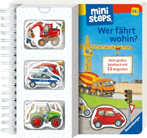 ministeps: Wer fährt wohin? Mein großes Spielbuch mit 22 Magneten: Magnetbuch ab 2 Jahren, Kinderbuch, Pappbilderbuch: Mein großes Spielbuch mit 22 Magnetteilen. Ab 24 Monaten