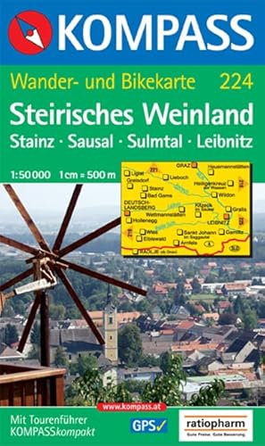 Steirisches Weinland: Wanderkarte mit Tourenführer und Radrouten. GPS-geeignet. 1:50000 (KOMPASS Wanderkarte, Band 224)