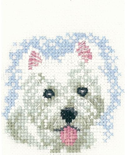 Heritage Kreuzstich Set Aida Westie-Welpe (A), Zählmuster, LFWP1031-A, 7x7cm