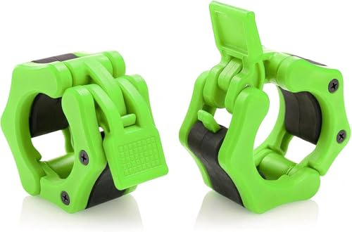 Greententljs Olympic Dumbbell Clamps 2 Inch Quick Release Professional Olympic Weight Plates Locking Clips for Workout Weight Lifting Fitness Training Neon Green