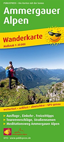 Ammergauer Alpen: Wanderkarte mit Ausflugszielen, Einkehr- & Freizeittipps sowie Mediationsweg Ammergauer Alpen, wetterfest, reißfest, abwischbar, GPS-genau. 1:35000 (Wanderkarte: WK)