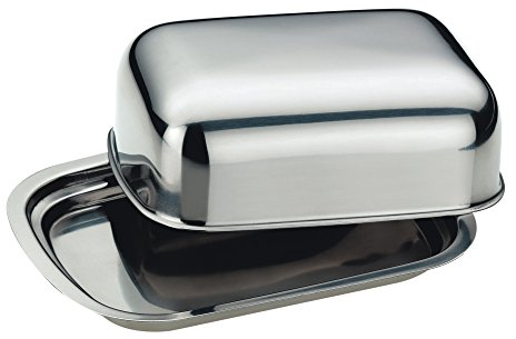 kela Butterdose Vision, Edelstahl 18/10, silber glänzend, mit Deckel, spülmaschinengeeignet, 19243