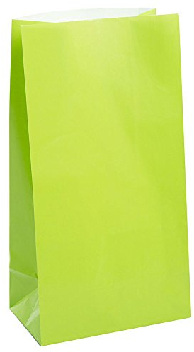 Unique Party Supplies 59017 Papier Partytaschen - Lindgrün - 12er-Pack
