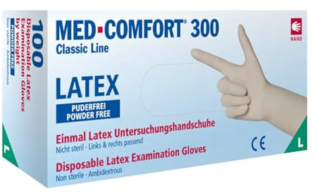 Einmalhandschuhe Ampri MED Comfort 300 aus Latex L