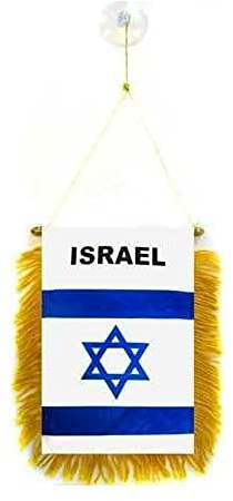 AZ FLAG - Wimpel Israel - 15x10 cm - Israelische Mini Flagge 10 x 15 Cm - Auto Pennant Spezielle Auto