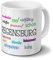 digital print Städtetasse Regensburg - Motiv Positive Eigenschaften - Stadt-Tasse, Kaffeebecher, Mug, Becher, Kaffeetasse - Farbe Weiß