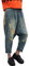 Youlee Frauen Patchwork Haremshose Zerstört Jeans Wide Leg Jeans Blue M