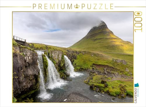 CALVENDO Puzzle Kirkjufellsfoss mit Kirkjufell | 1000 Teile Lege-Größe 64 x 48 cm Foto-Puzzle für glückliche Stunden