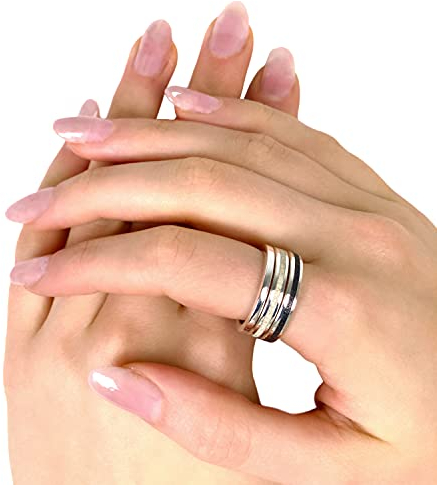 Dreier-Ring Marina Strandsand, Lavasand, Sterling-Silber 925 (54 (17.2))