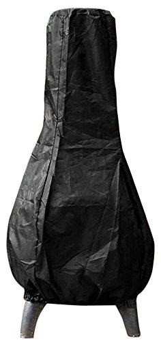 Littleduckling Large Chiminea Cover Heavy Duty Waterproof Garden Patio Heater Rain Protector 122cm High, Black