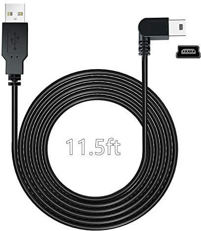 YQMAJIM Charging Power Cable for Dash Cam, (11.5 Ft) USB 2.0 to Mini USB Car Vehicle Power Charger Adapter Cord Compatible with Garmin Nuvi GPS、Rearview Mirror Cam、Backup Camera
