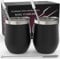 CHILLOUT LIFE Stainless Steel Wine Tumblers 2 Pack 12 oz - Double Wall Vacuum Insulated Wine Cups with Lids and Straws Set for Coffee, Wine, Cocktails (Black)