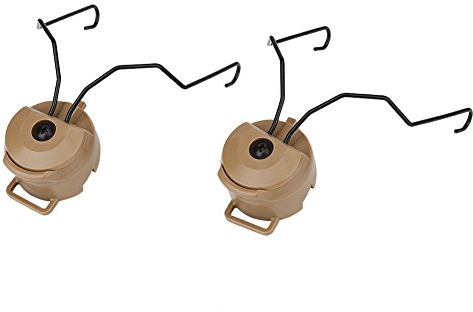Tbest Helm Schiene Adapter Halter, 1 Paar Tactical Airsoft Headset Schiene Adapter Set für FAST/ACH/Mich/Peltor Comtac Helm Adapter für Sordin Headset Tpye(Tan)