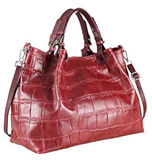 collezione alessandro XL Ledertasche McBarth mit Kroko Prägung 41cm x 31cm x 19cm