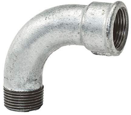 Temperguss-Gewindefitting verzinkt langer Bogen 90° I/A 1/4 Zoll Typ Nr. 1