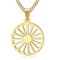 BOBIJOO JEWELRY - Pendentif Collier Roue Chakra Drapeau Gitan Tsigane Manouche Voyageur Acier Or Doré Plaqué Chaîne