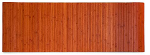 CosìCasa Tapis de cuisine en bambou antidérapant [50 x 100] | Tapis de cuisine en bois au mètre | Tapis long lavable coloré | Tapis pour cuisine moderne [50 x 140 cm, orange