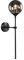 KCO Applique murale moderne en forme de globe en verre gris fumé - Applique murale longue et fine - Applique murale industrielle vintage pour couloir, escaliers, salle de bain