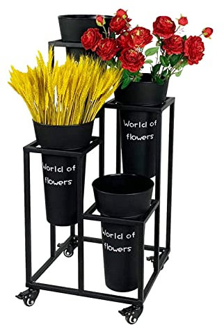 TONGRENYUYI Blumenhalter-Racks, Metall-Blumenständer for Den Außenbereich, Gartenpflanzenhalter Mit 4-stöckigen Regalen for Blumenladen, Bar, Club, Hochzeit, Kindergarten