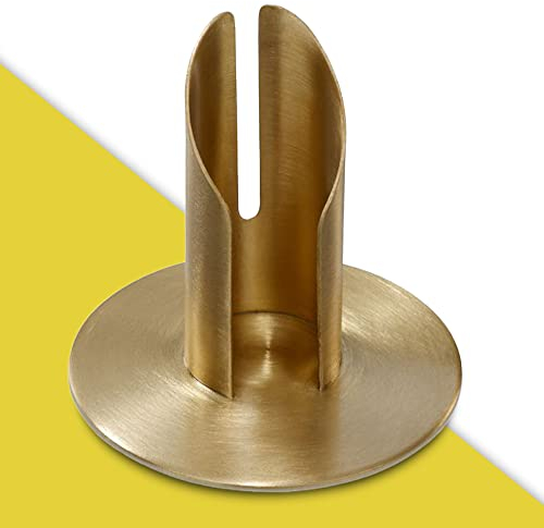 WikaKerzen Kerzenleuchter für Kerzen - Kerzenständer in Silber & Gold gebürstetem Messing Metall - Kerzenhalter für Hochzeits-, Kommunions- & Taufkerzen (Ø 3cm, Gold)