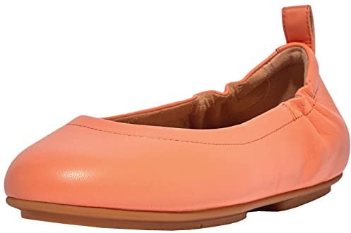 Fitflop Women's Allegro Ballerina-Leather Ballerinas Closed Toe, Coral Sun, 5 US