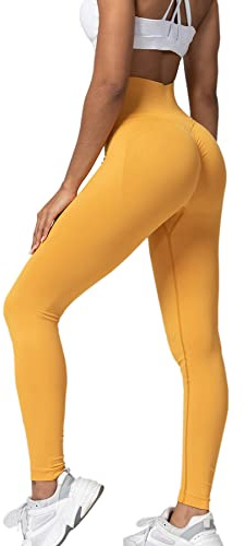Merlvida Scrunch Butt Sport Leggings Damen High Waist Seamless Push Up Leggings Blickdicht Boom Booty Leggings Sporthose mit Bauchkontrolle Slim Sportleggins Gym Leggins Hose für Yoga Fitness Workout