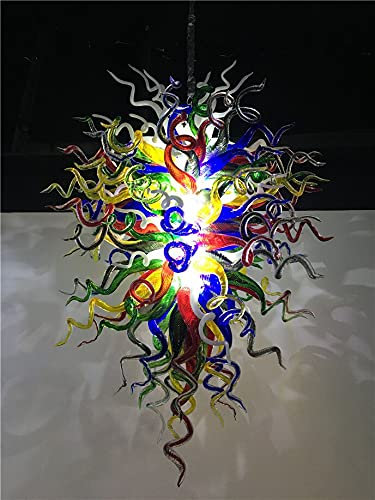 DERBUT Candelabro de Murano, candelabro de Vidrio soplado Hecho a Mano de Estilo LED Colorido de Cristal, Compatible con la decoración del hogar