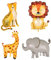 4 Stücke Dschungel Safari Luftballons Riesiger Löwe Leopard Elefant Giraffe Helium Folienballon Jungle Tierballons Theme Party Deko