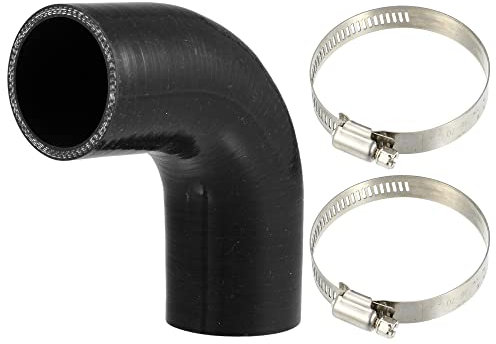 QUARKZMAN 1 Juego 90 Grado Codo Motor Silicona Manguera Negro 2.0