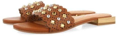 GIOSEPPO Sandalias Tipo Pala Color Cuero con Adornos DE TACHAS para Mujer LABIN