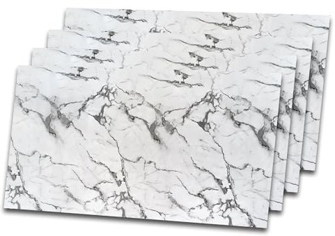 IZODEKOR Wandverkleidung Marmoroptik -4 Pcs 120x60cm- Alternative zu Badfliese/Küchenfliese, Duschwandpaneele, Wandpaneel für Küchenrückwand, Badezimmer, Innenbereich | Arctic Breeze