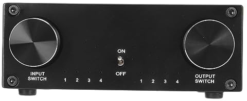 HiFi Sound Umschalter 4 in 4 Out, Zweikanal, Vergoldete Cinch-Buchse, Geräuschloser, Verlustfreier Tonsignalquellen Umschalter, für Stereo 2.0 Signal L/R