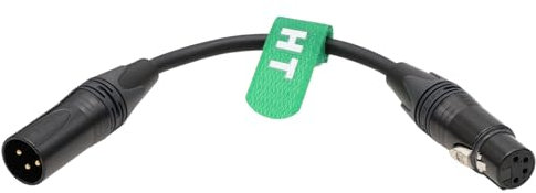 HangTon XLR 4 Pin Female to XLR 3 Pin Male Power Cable Adapter for Battery ARRI Alexa RED Canon Sony Camera Light 24V 20cm