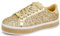 LUCKY STEP Women's Platform Glitter Sneakers | Sparkly Bling Shiny Dressy Bedazzled Wedding Bridal Fashion Walking Shoes (Gold, 8.5US-39EU-6UK)