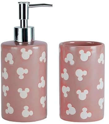 Disney Mickey Mouse - Dispensador de jabón y vaso en color rosa