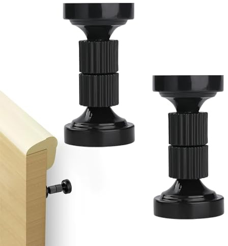 aqlbhz 2 PCS Headboard Stoppers Bed Wall Stoppers Adjustable Headboard Stoppers Adjustable Threaded Bed Frame Anti-Shake Tool for Bed Suitable for Home Room Wall Beds Cabinets Sofas (Black)