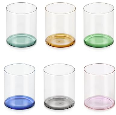 Ichendorf Milano Set di 6 Tumbler, Collezione Fondale, 35 cl, Vetro Borosilicato, Fatto a Mano