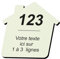 Plaque gravée personnalisée autocollante pour nom et numéro de boîte aux lettres en forme de maison design - beige - format 5x5 cm