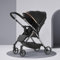Kinderwagen, faltbar, mit verstellbarer Rückenlehne, leicht und mit einer Hand faltbar, Aufbewahrungskorb, bis zu 25 kg, 0-3 Jahre, Sonnenblende, Moskitonetz, 4 Räder, Aufbewahrungskorb (Schwarz)