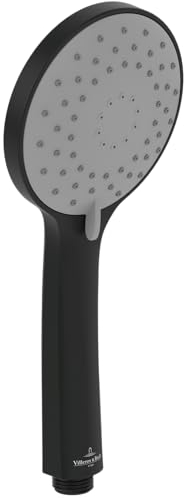 Villeroy & Boch Universal Showers Duschkopf, Handbrause mit 3 Strahlarten & EasyClean, Wassersparend, Universeller Anschluss – Matt Black
