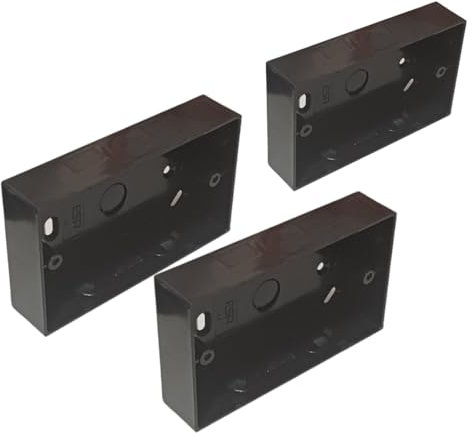 Black Electrical Surface Pattress Box (2 GANG 3 PACK)