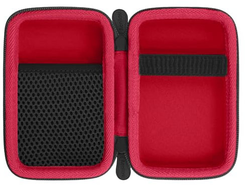 Aenllosi Harte Tasche kompatibel mit Blaze Evercade Capcom/TAITO/Atari/Technos Super Pocket Rétrogaming Handheld Konsole,Rot mit schwarzen Rändern(Nur Tasche)